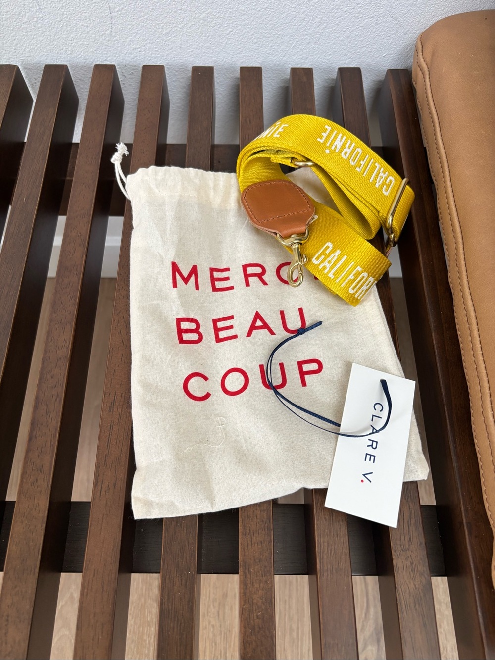 Clare V Yellow 'California' Canvas Strap